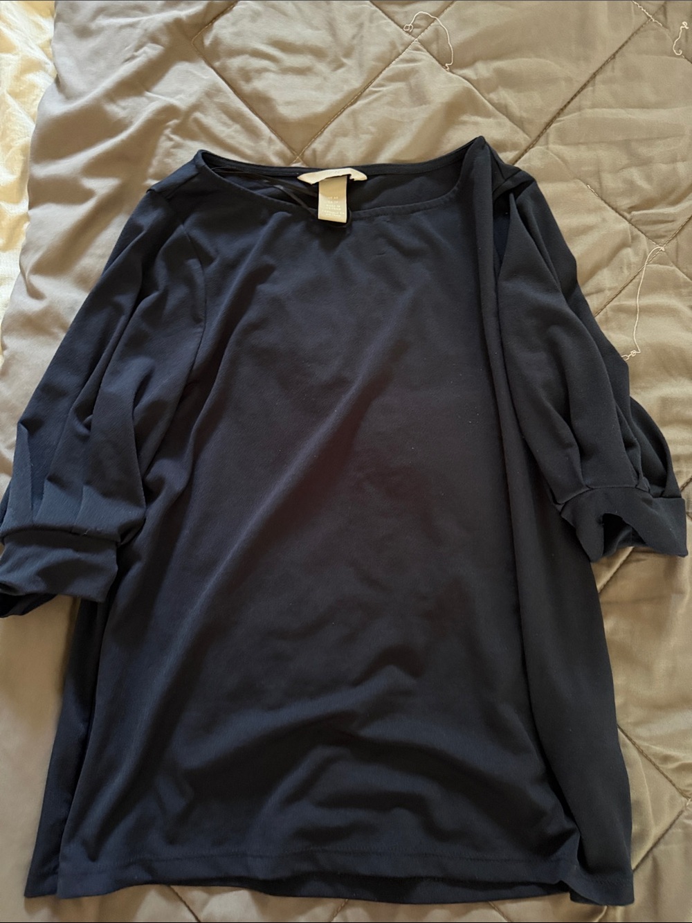 H&M Navy Blue Short Sleeve Boatneck Top